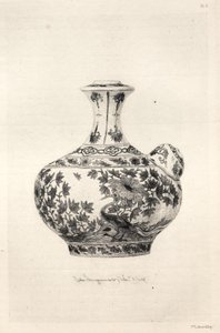 Dějiny keramického umění: A Descriptive and Philosophical Study of Pottery of All Ages and All Nations: Persia: Soft Porcelain- Gargoulette, Decorated with the Simorg (Plate VI)