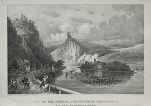 Pohled na Rolandseck, Nonnenwerth, Drachenfels a Siebenbirge. od Jules Jean Baptiste de Joly