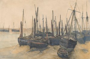 Rybářské lodě kotvící od Jules Lessore