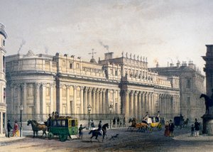 Pohled na Bank of England, City of London, 1854