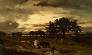 západ slunce od Jules Louis Dupré