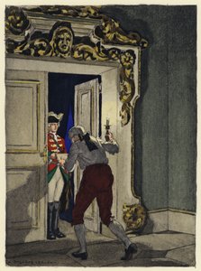 Ilustrace k pamětem Casanovy (barevná litografie) od Jules Marie Auguste Leroux