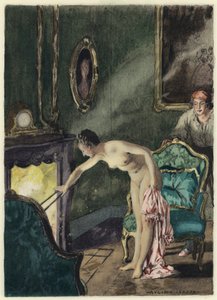 Ilustrace k pamětem Casanovy (barevná litografie) od Jules Marie Auguste Leroux