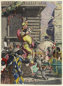 Ilustrace k pamětem Casanovy (barevná litografie) od Jules Marie Auguste Leroux