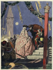 Ilustrace k pamětem Casanovy (barevná litografie) od Jules Marie Auguste Leroux