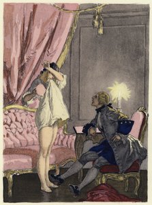 Ilustrace k pamětem Casanovy (barevná litografie) od Jules Marie Auguste Leroux