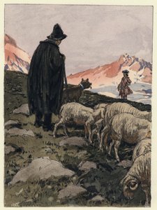 Ilustrace k pamětem Casanovy (barevná litografie) od Jules Marie Auguste Leroux