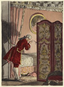 Ilustrace k pamětem Casanovy (barevná litografie) od Jules Marie Auguste Leroux