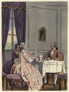 Ilustrace k pamětem Casanovy (barevná litografie) od Jules Marie Auguste Leroux