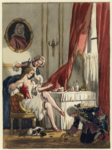 Ilustrace k pamětem Casanovy (barevná litografie) od Jules Marie Auguste Leroux