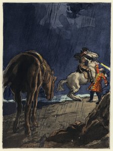 Ilustrace k pamětem Casanovy (barevná litografie) od Jules Marie Auguste Leroux