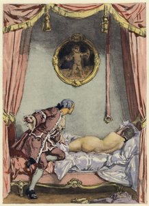 Ilustrace k pamětem Casanovy (barevná litografie) od Jules Marie Auguste Leroux