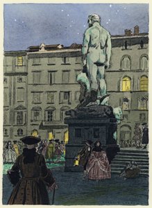 Ilustrace k pamětem Casanovy (barevná litografie) od Jules Marie Auguste Leroux