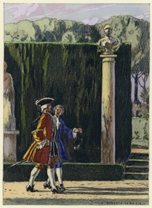 Ilustrace k pamětem Casanovy (barevná litografie) od Jules Marie Auguste Leroux