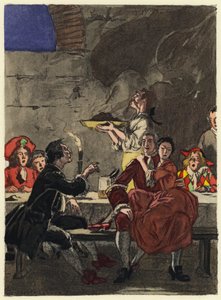 Ilustrace k pamětem Casanovy (barevná litografie) od Jules Marie Auguste Leroux