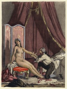 Ilustrace k pamětem Casanovy (barevná litografie) od Jules Marie Auguste Leroux