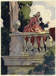 Ilustrace k pamětem Casanovy (barevná litografie) od Jules Marie Auguste Leroux