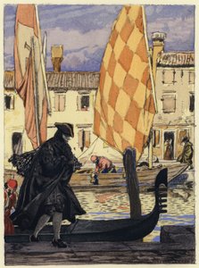 Ilustrace k pamětem Casanovy (barevná litografie) od Jules Marie Auguste Leroux