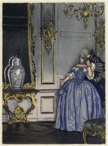 Ilustrace k pamětem Casanovy (barevná litografie) od Jules Marie Auguste Leroux