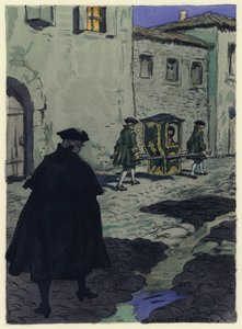 Ilustrace k pamětem Casanovy (barevná litografie) od Jules Marie Auguste Leroux