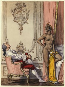 Ilustrace k pamětem Casanovy (barevná litografie) od Jules Marie Auguste Leroux