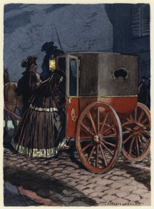 Ilustrace k pamětem Casanovy (barevná litografie) od Jules Marie Auguste Leroux