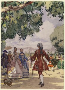 Ilustrace k pamětem Casanovy (barevná litografie) od Jules Marie Auguste Leroux