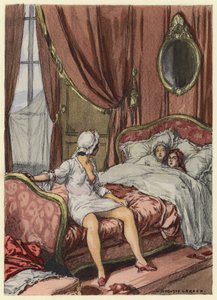Ilustrace k pamětem Casanovy (barevná litografie) od Jules Marie Auguste Leroux