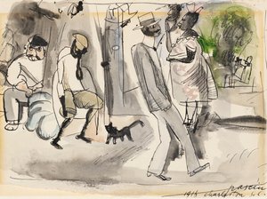 Figurky v parku, Charleston, Jižní Karolína, 1916 (wc na papíře) od Jules Pascin