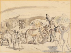 Kombajny, 1917 (wc na papíře) od Jules Pascin