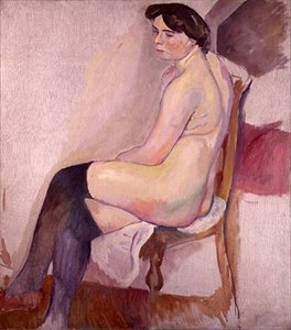 Akt s černými punčochami, c.1906 (olej na plátně)