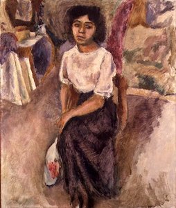 Sedící žena, kolem roku 1915 (olej na plátně) od Jules Pascin