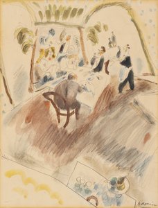 Dva muži stolování (wc na papíře) od Jules Pascin