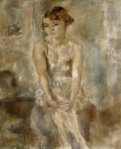 Mladá žena sedí v košili; Mladá žena sedící v košili, 1923 od Jules Pascin