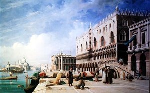 The Quayside, Benátky od Jules Romain Joyant