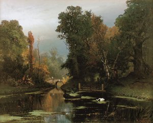 Zarostlý rybník Gatchina park, 1878
