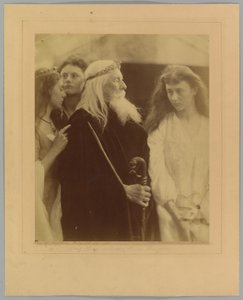 Král Lear rozděluje své království mezi své tři dcery od Julia Margaret Cameron