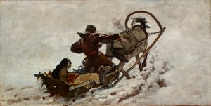 Psi na lovu, kolem roku 1886 (olej na plátně)