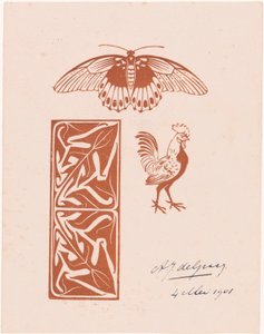 Práce motýlů, kohoutů a listů od Julie de Graag (signed by artist)