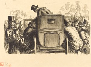 Univerzální výstava: Cizinec najde všechna žádoucí zařízení... od Julien Antoine Peulot after Honoré Daumier