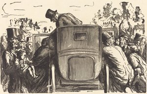 Univerzální výstava: Cizinec najde všechna žádoucí zařízení... od Julien Antoine Peulot after Honoré Daumier