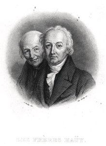 Bratři Hauyové: Rene-Just (1743-1822) a Valentin Hauy (1745-1822) rytina Alphonse Boillyho (1801-67) (rytina) (č/b foto) od Julien Leopold (after) Boilly