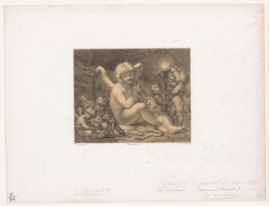 Amor a putti brousí své šípy Les Preparatifs de la guerre od Julien Leopold Boilly
