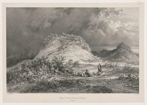 Ruiny zámku dArtns poblíž Huelgoat, Bretaň, 1845-1846. od Julien Louis Jacottet