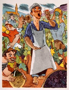 Francouzská vinice. 1944. Ilustrace Julien Pavil od Julien Pavil