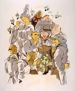 Humorné víno ilustrace 1946.Ilustration by Julien Pavil od Julien Pavil