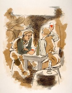 Humorné víno ilustrace 1946.Ilustration by Julien Pavil