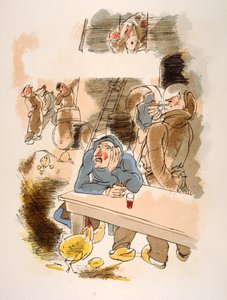 Humorné víno ilustrace 1946.Ilustration by Julien Pavil od Julien Pavil
