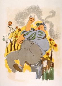 Humorné víno ilustrace 1946.Ilustration by Julien Pavil