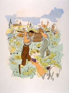Humorné víno ilustrace 1946.Ilustration by Julien Pavil